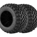 (qty 2) 23X9.5X12 Efx Hammer Lrb Black Wall Tires. Fixed Price $260.98.