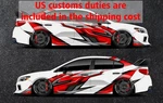 Lightning Car Side Wrap Full Color Graphics Custom Livery Body Vinyl Decal. Fixed Price $299.00.