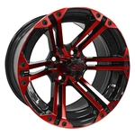 Wheel, Black And Red W/center Cap, 14X7 ET-25 Golf Carts; TIR-RX354-BR. Fixed Price $165.20.