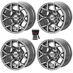 Lsi Ninja 12" Golf Cart Wheels/rims Gunmetal/machined Yamaha. Fixed Price $363.80.