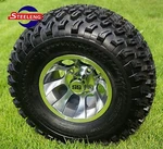 Golf Cart 10" Gunmetal Revolver Aluminum Wheels And 22" At Tires (set Of 4). Fixed Price $529.00.