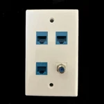 4 Port Ethernet Wall Plate CAT6 + Coax 3G Keystone Network Lan Female F/f. Fixed Price $12.95.