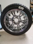 215X40-12 Steeleng Street Ply Tire & 12X7 Gunmetal Vampire Rim. Fixed Price $84.95.