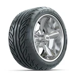 Gtw 14" Godfather Chrome Wheels 225/40-R14 Fusion Golf Cart Street Tires (4). Fixed Price $949.00.