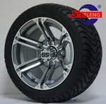 Golf Cart 12" Gunmetal Terminator Wheels And 215/40-12 Dot Low Profile TIRES(4). Fixed Price $529.00.