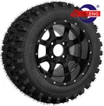 Golf Cart 12" Black 'night Stalker' Wheels / Rims And 23" All Terrain Tires X4. Fixed Price $559.00.