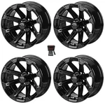 Lsi Viking 14" Golf Cart Wheels/rims Gloss Black E-z-go & Club. Fixed Price $431.80.