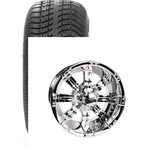 Set (4) Sti 12" Chrome Ss Golf Cart Rim Wheels & Low Profile Tires. Fixed Price $787.84.
