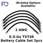 2 Awg E-z-go TXT48 5PCS Set Braided Golf Cart Battery Cables Gauge Made In Usa. Fixed Price $47.01.