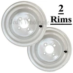 Two 10" Rims Wheels For Riding Lawn Mower Go Kart Galf Cart 10X8 4/4 3+5 White. Fixed Price $172.95.