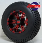 Golf Cart 10" Red-black Vampire Aluminum Wheels And 205/65-10 Comfort Ride Tires. Fixed Price $479.00.