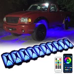 10 Pods Rgb Led Rock Lights Bluetooth Underbody Glow Neon Ford Ranger. Fixed Price $65.54.