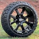 Stalker Black Golf Cart Wheels & 20X8.5-14" Stinger Dot Tires Set Of. Fixed Price $649.95.