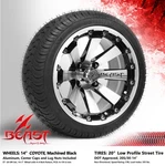 Golf Cart 14" Machined 'coyote' Wheels And 205/30-14 Dot Low Profile Tires X4. Fixed Price $589.00.