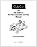1994 Club Ds Golf Cart Service Manual Gas Electric 300 Pages Comb Bound. Fixed Price $28.50.