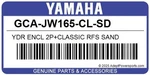 Yamaha Golf Cart Enclosure- Ydr 2P+CLASSIC Rfs Sand (GCA-JW165-CL-SD). Fixed Price $420.00.