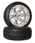 Set (4) 12" Chrome Golf Cart SS212 SS112 Wheels & Low Profile Tires. Fixed Price $787.84.