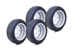 Libra Golf Cart Tire Assembly 215/50-12 W/4X4" Pcd ET-25.4 Silver Wheel 14041. Fixed Price $397.98.