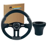 Deluxe Look Black Golf Cart Steering Wheel & Adapter For Club Precedent. Fixed Price $69.95.