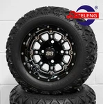 Golf Cart Black Panther Wheels/rims And 18"X9"-10" Dot All Terrain Tires (4). Fixed Price $429.00.