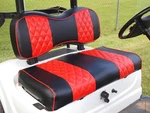 Red Golf Cart Seat Cover Front Rear Diamond Stitching For Club 2000.5-UP. Fixed Price $159.00.