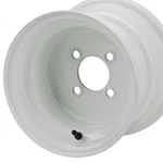 Set Of Golf Cart Lsi All Terrain Tires 22"X11"-10" 4PLY On White Steel Wheels. Fixed Price $425.00.