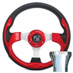 Red Rally Steering Wheel Yamaha Models G16-DRIVE2 1985-UP Golf Cart. Fixed Price $125.75.