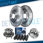 11.89" Rear Drilled Rotors Wheel Hubs +20PC Lug Nuts Ford Fusion Lincoln Mkz. Fixed Price $169.56.