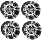Golf Cart Gtw 14X7 Machined Black Vampire Wheels 3:4 Offset 4/4. Fixed Price $508.95.