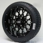 Venom Gloss Black Golf Cart Wheel & 205/30-14" Low Profile Tire Combo. Fixed Price $619.95.