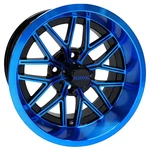 Wheel Gloss Black With Blue, 14X7 ET-25 Golf Carts; TIR-RX281-BBL. Fixed Price $135.80.