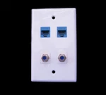Ethernet Wall Plate 2 CAT6 Type 3G Coax Keystone Network Female. Fixed Price $11.98.