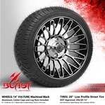 Golf Cart 14" Machined 'vulture' Wheels And 205/30-14 Dot Low Profile Tires X4. Fixed Price $589.00.