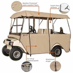 Classic Accessories Fairway 4-PERSON Deluxe 4-SIDED Golf Cart Enclosure 94X47 In. Fixed Price $119.99.