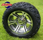 Golf Cart 12" Gunmetal Terminator Aluminum Wheels And 20" Tires (set Of 4). Fixed Price $539.00.
