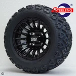 Golf Cart Black Medusa Wheels/rims And 18"X9"-10" Dot All Terrain Tires (4). Fixed Price $429.00.