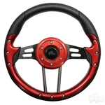 Aviator 4 Golf Cart Steering Wheel (red) 13" Diameter Black Aluminum Spokes. Fixed Price $114.99.