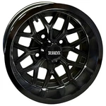 Wheel Gloss, Black, 12X6 ET-10 Golf Carts; TIR-RX284-B. Fixed Price $100.80.