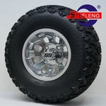 Golf Cart 10" Polished Silver Bullet Wheels And 20" All Terrain Tires (4). Fixed Price $509.00.