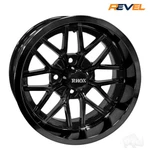 Rhox RX281 14" Gloss Black Golf Cart Wheels - Set Of 14X7. Fixed Price $649.95.