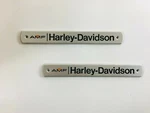 Harley Shovelhead Gas Tank Emblems Pair. Fixed Price $200.00.