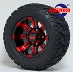 Golf Cart Red-black Tempest Wheels/rims And 18"X9"-10" Dot At Tires (4). Fixed Price $439.00.