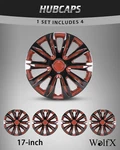 17" Set Of 4 Red & Black Wheel Covers Snap On Full Hub Caps Fit Ford Toyota R17. Fixed Price $58.99.