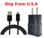 2A Charging Wall Charger +3FT Long Micro Usb Data Cable For Samsung S6 NOTE4 Blk. Fixed Price $5.99.