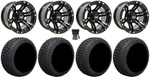 Gtw Specter 12" Golf Cart Wheels Black 215X50 Cruze Tires Yamaha. Fixed Price $633.08.