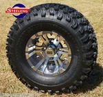 Golf Cart 10" Gunmetal Vampire Aluminum Wheels And 22" At Tires (set Of 4). Fixed Price $529.00.