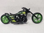 Hot Wheels Street Power Green Flames Twin Motorcycle Loose Diecast. Fixed Price $5.99.