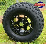 Golf Cart Black Rally Wheels And 23"X10.5"-12" Terrain Tires (set Of 4). Fixed Price $599.00.