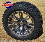 Golf Cart 14" Gunmetal Vector Aluminum Wheels And 23" At Tires (set Of 4). Fixed Price $649.00.