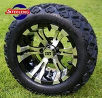 Golf Cart 12" Vampire (machined & Black) Wheels And 20" At Tires (set Of 4). Fixed Price $539.00.